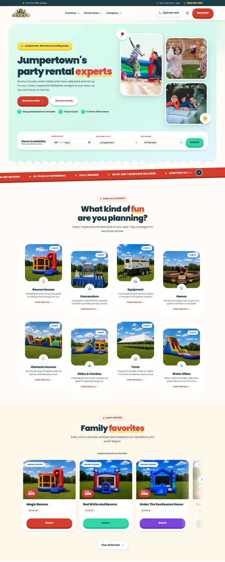 Sugar Rush design, home page