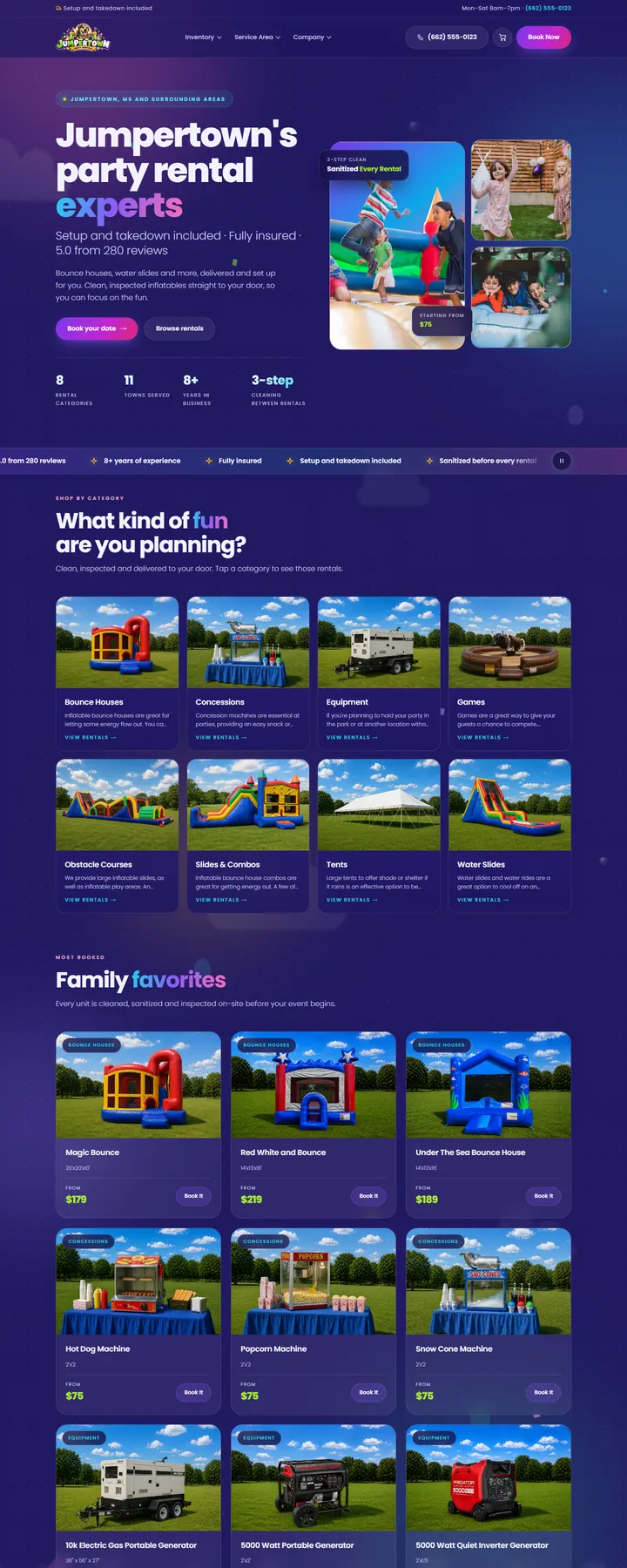 Afterparty design, home page