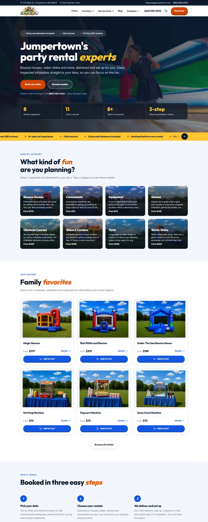 Headliner design, home page