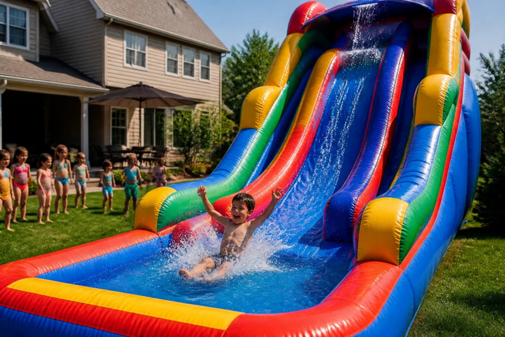 How to Plan the Ultimate Backyard Water Slide Party in Jumpertown